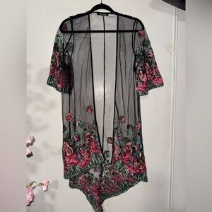 Mechant Sheer Embroidered Kimono Size small